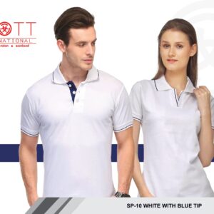 Scoot White T-Shirt with Blue tip